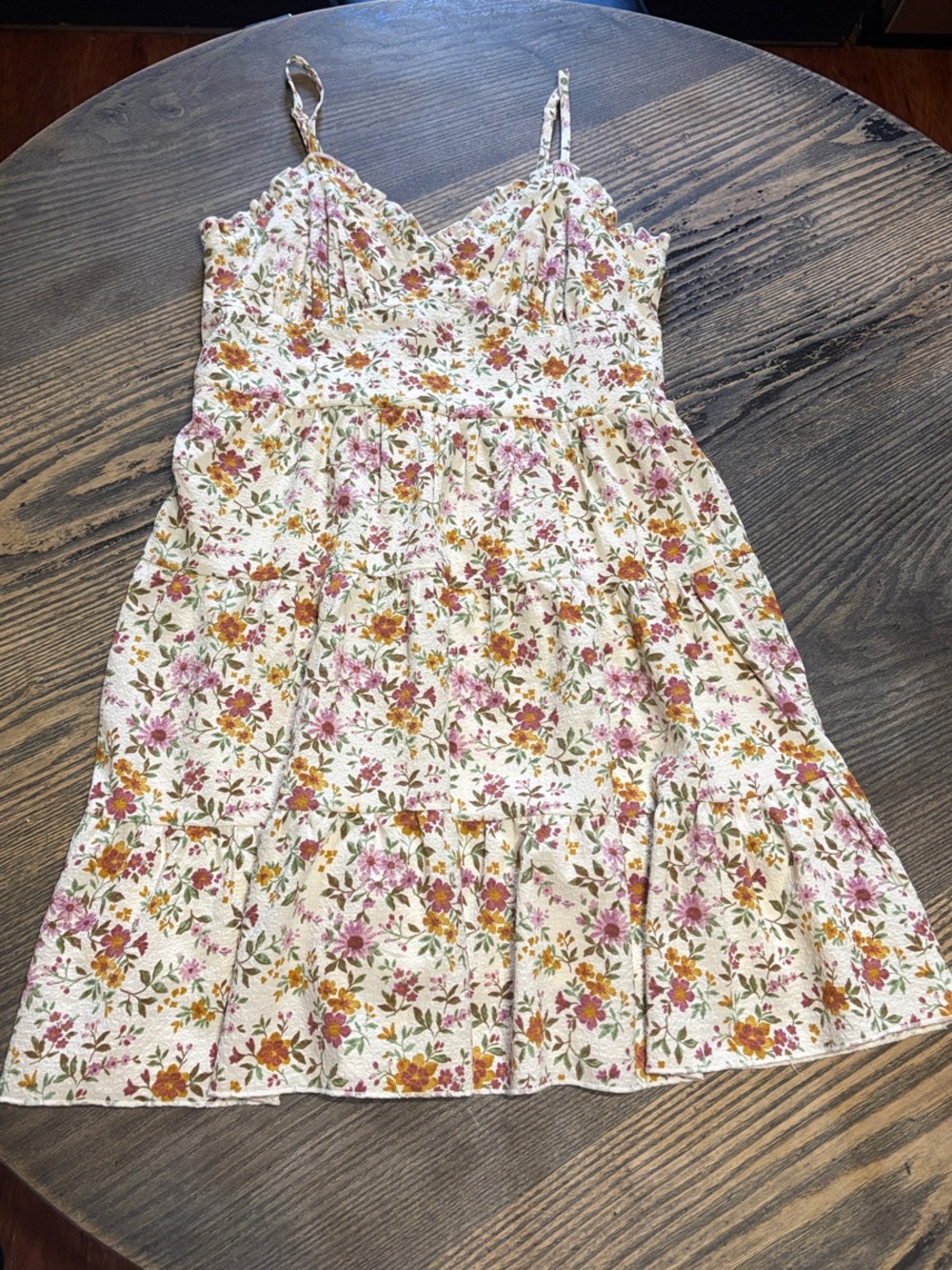 No Boundaries White Floral Mini Dress with Pink & Mustard Blooms